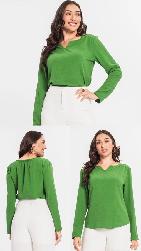 Blusa Manga Longa Verde - comprar online