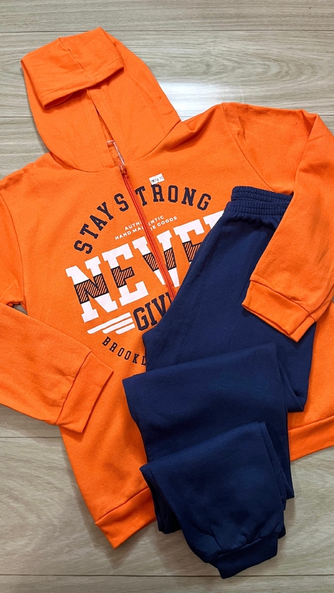Conjunto Moletom Infantil Laranja
