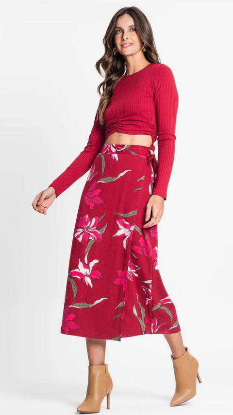 Saia Mídi Estampada - comprar online