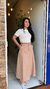 Saia Jeans Max Mídi Nude - comprar online