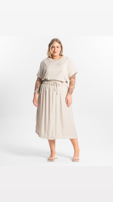 Conjunto acetinado Off White - comprar online