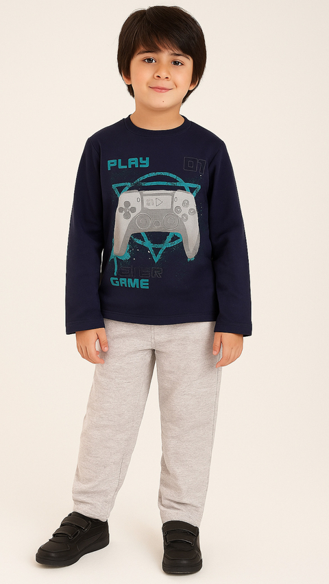 Conjunto Moletom Infantil Azul Marinho - comprar online