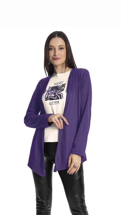 Cardigan Alongado Roxo