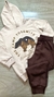 Conjunto Moletom Infantil Marrom na internet