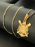 Corrente Grumet 2mm 70cm com Pingente Corinthans - Fecho Tradicional Banhado a Ouro 18k