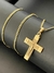 Corrente Grumet 2mm 70cm com Pingente Cristo Cruficicado - Fecho Tradicional Banhado a Ouro 18k