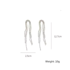 Pendientes largos con borla de cristal para mujer, aretes geométricos (CMP ART10068) - comprar en línea