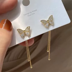 Pendientes largos de perlas de imitación para mujer (CMP ART10084)