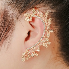Pendientes de Clip de hoja para mujer, aretes bohemios con Rama de cristal (CMP ART10076) - tienda en línea