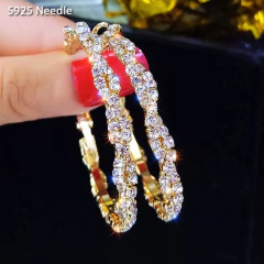 Pendientes de aro de aguja de Plata de Ley 925 - CMP Shopping Global