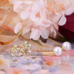 Pendientes con forma de flor plata esterlina 14k (CMP ART10041) en internet