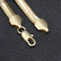 Pulsera chapada en oro de 18K y plata para hombre y mujer, brazalete de 6MM y 20CM (CMP PLS10028) - tienda en línea