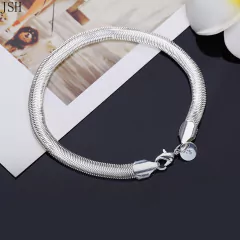 Pulsera chapada en oro de 18K y plata para hombre y mujer, brazalete de 6MM y 20CM (CMP PLS10028) - comprar en línea