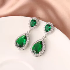 Imagen de Pendientes colgantes con forma de gota de agua para mujer, aretes (CMP ART10083)