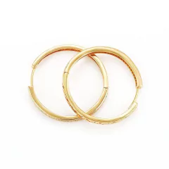 Pendientes de aro grandes de 35 mm para mujer, joyería de moda, chapado en oro de 18k (CMP ART10033) - comprar en línea