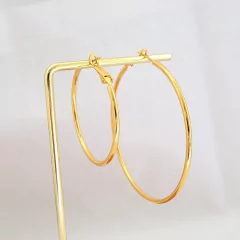 Pendientes de aro chapados en oro de 24K para mujer (CMP ART1002)