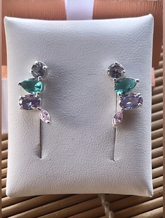 Brinco Ear cuff - cristais coloridos - comprar online