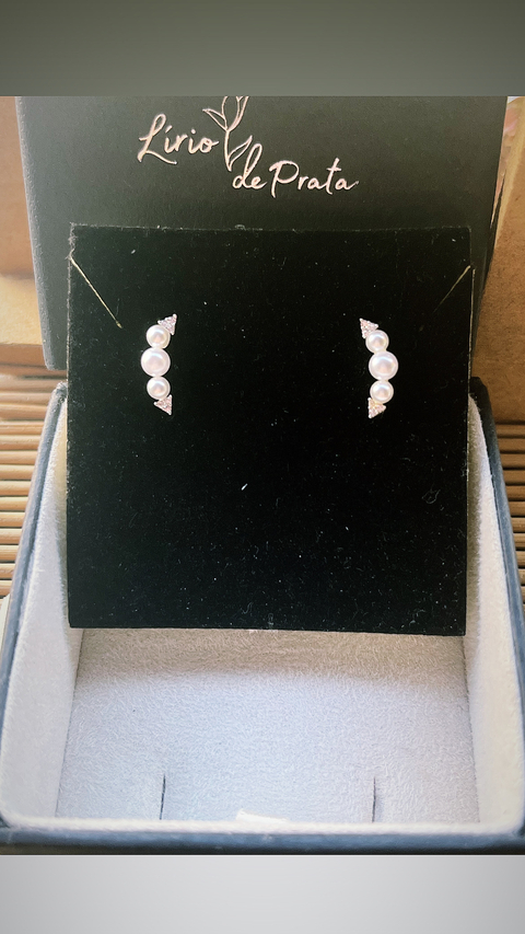 Brinco- trio de pérolas