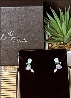 Brinco Ear cuff - cristais coloridos