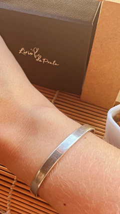 bracelete liso prata na internet