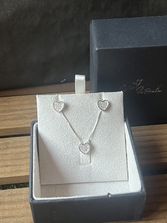 Conjunto coração cravejado - comprar online