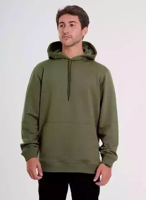 Moletom Canguru Capuz - Verde Musgo Liso - comprar online