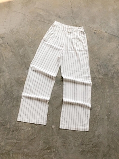 Wide leg blanco de lino