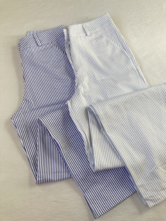 Wide leg rayados - gabardina