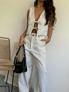Conjunto rayado - chaleco + pantalon - comprar online