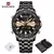 Imagen de NAVIFORCE-reloj analógico de cuarzo para hombre, cronógrafo de pulsera con pantalla LCD, Resistente al agua