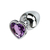 PLUG ANAL DE AÇO C/CRISTAL CORAÇÃO TAM: P (2,8 cm) - comprar online