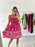 Vestido com lastex em estampa rosa! - comprar online