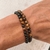 Pulseira masculina pedras naturais olho de tigre na internet