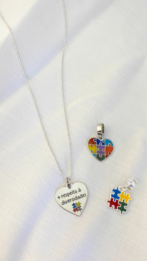 Corrente coração autismo + respeito à diversidade