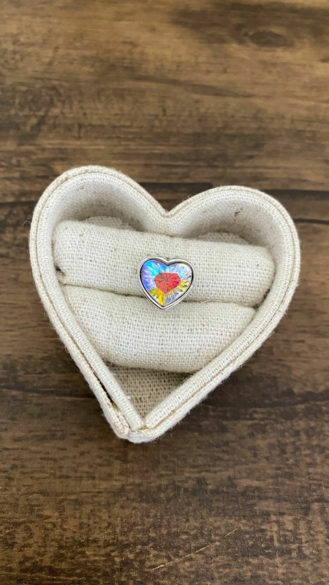 Berloque Coração MY LOVE furta-cor