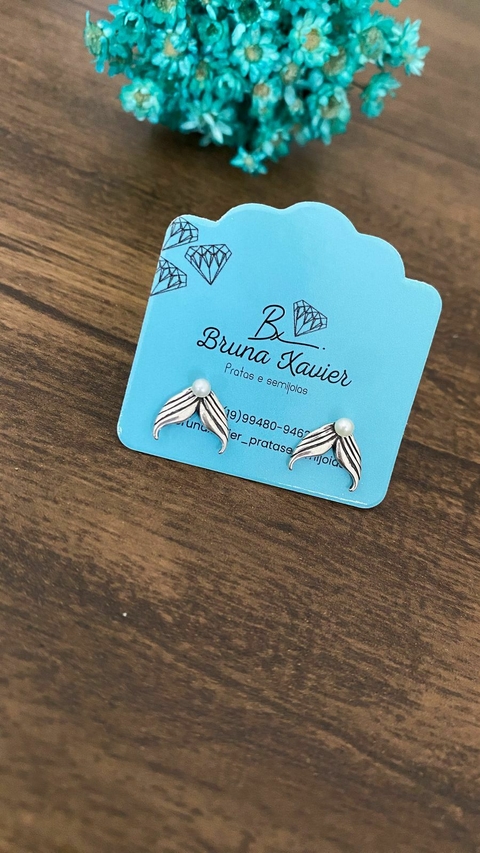 Brinco Cauda de sereia com pérola