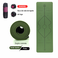 Tapete para ginástica com camada dupla antiderrapante com linha de posição na internet