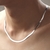 Colar Cor de Prata Esterlina 925 4MM Mulheres Lâmina Corrente