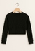 Semi Cropped Manga Longa Preto