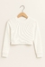Semi Cropped Manga Longa Branco