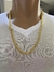 Cordão 5mm Friso Duplo Com Pulseira Banhado A Ouro 18k na internet