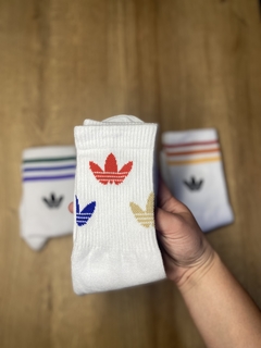 Media caña Adidas tri log blanco