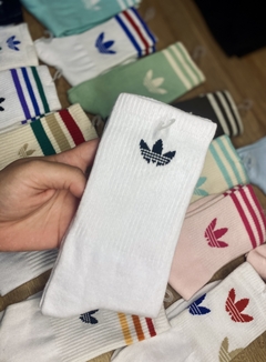 Media caña Adidas lisa blanca