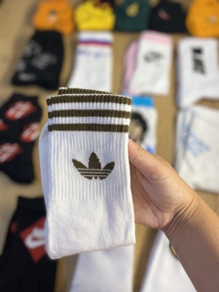 Media caña Adidas old blanca con marron