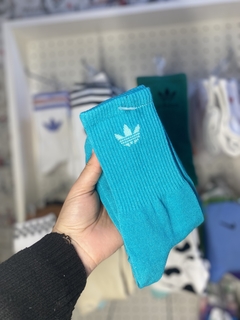Media caña Adidas lisa turquesa