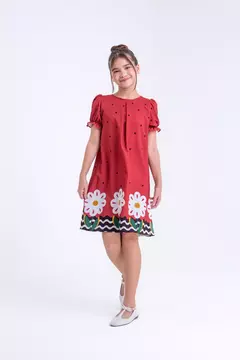 Alfaiataria - Vestido Vermelho Flores na internet