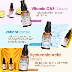 Glow Face Serums - Kit de Sérum Gleow Retinol, Vitamina C e Ácido Hialurôn - loja online