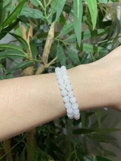Pulseira Quartzo Neve (Leitoso) Polido 6MM