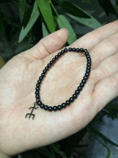 Pulseira Onix Fosca 4MM - Coleção Umbanda Exú na internet