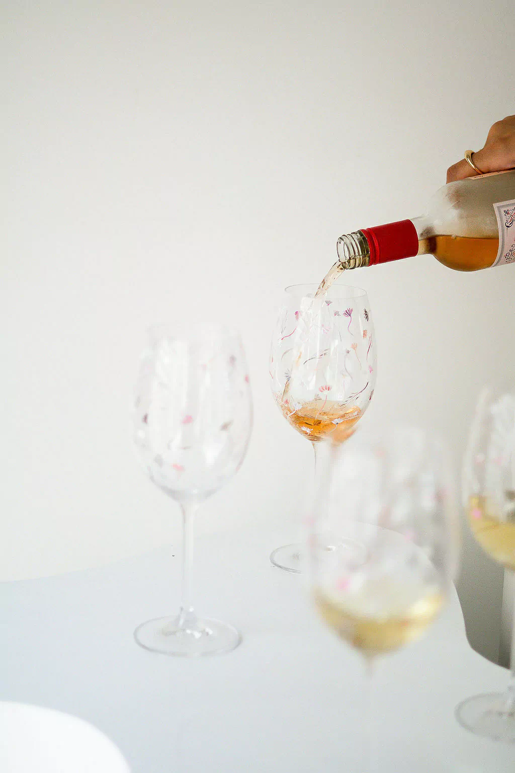 Taça de Vinho e Água - Hortênsia Rosê